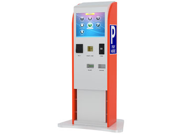 Bills / Coins / Cards Accepted Touch Screen Stands Kiosk for Parking Payment Indoor