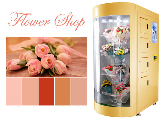 High-End Flower Vending Machine for Selling Bouquets with Transparent Glass Window and Cooling System Smart Vending