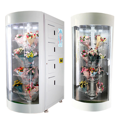 Automatic Flower Vending Machine For Selling Bouquets With Transparent Shelf Display Large Window