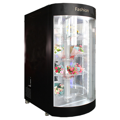 투명한 선반 냉각된 가습 시스템과 360대 회전 꽃 자동 판매기