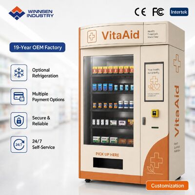 품질 Winnsen 24H Smart Pharmacy Vending Machine Refrigerated Touchscreen Medicine Kiosk for Community 공장